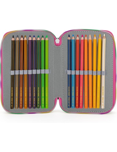 Principesse Disney - Astuccio 3 Scomparti, 45 pezzi, 2 Penne Gel Cancellabili, Pastelli 4.0. Pennarelli Giotto