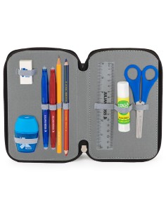 Minecraft - Astuccio triplo riempito per bambini, per la Scuola o tempo libero, 3 Zip, 45 Accessori scuola 2