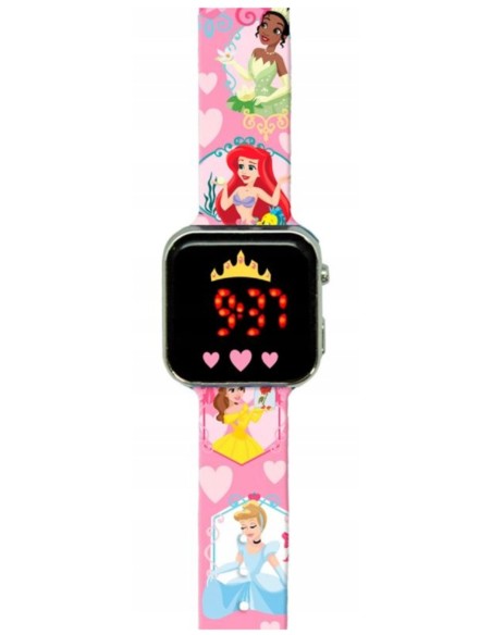 Principesse Disney - Orologio da polso digitale Led per bambini, Funzione data
