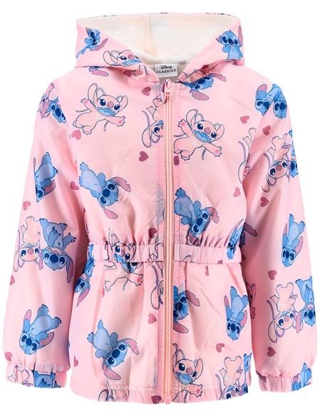 Disney Stitch e Angel - Giacca parka per bambina, antivento e impermeabile